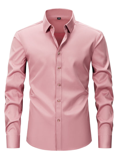 Chemise décontractée business homme coupe slim – Chemise élégante à manches longues pour le quotidien et le bureau