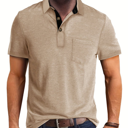 Polo uomo manica corta con taschino – Camicia casual moderna per tutti i giorni e il tempo libero