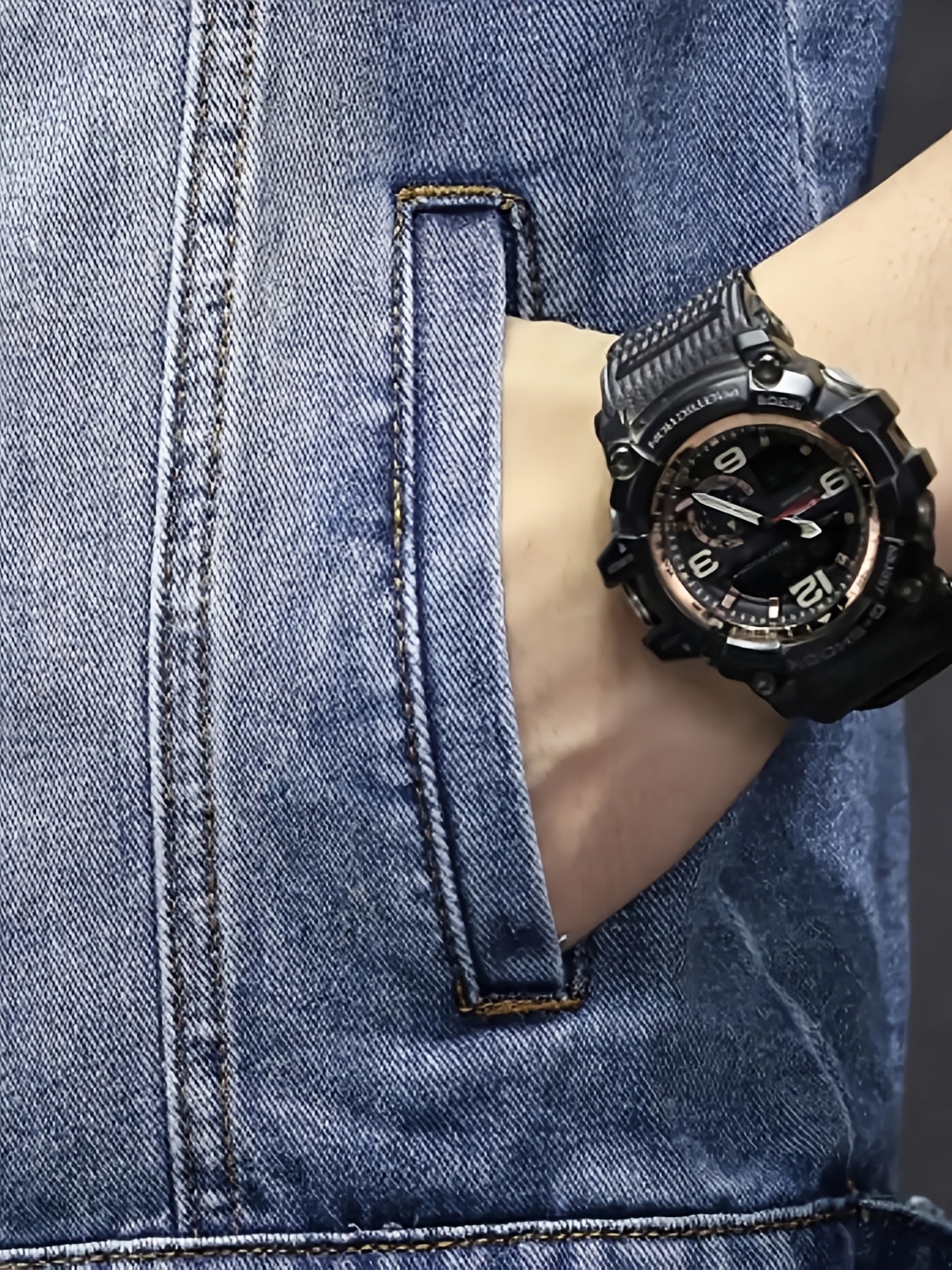 Jeans Weste Herren Denim Ärmellose Jacke Blau Knopfverschluss