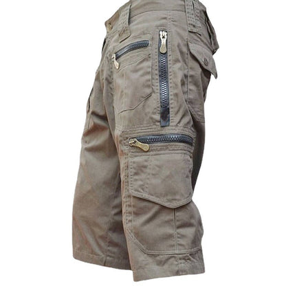 Pantaloncini cargo da uomo con tasche con cerniera – Bermuda outdoor estivi per il tempo libero