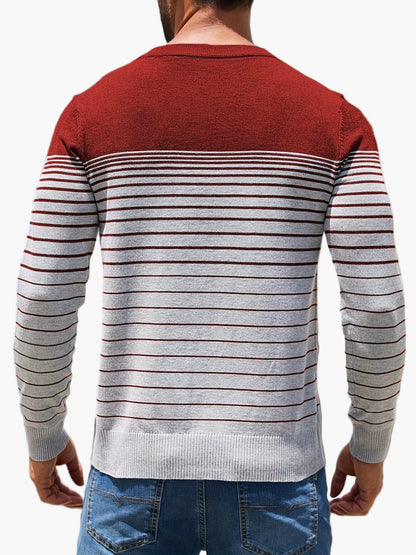 Herren Strickpullover mit Streifenmuster – Lässiger Freizeit-Look für Alltag und Büro