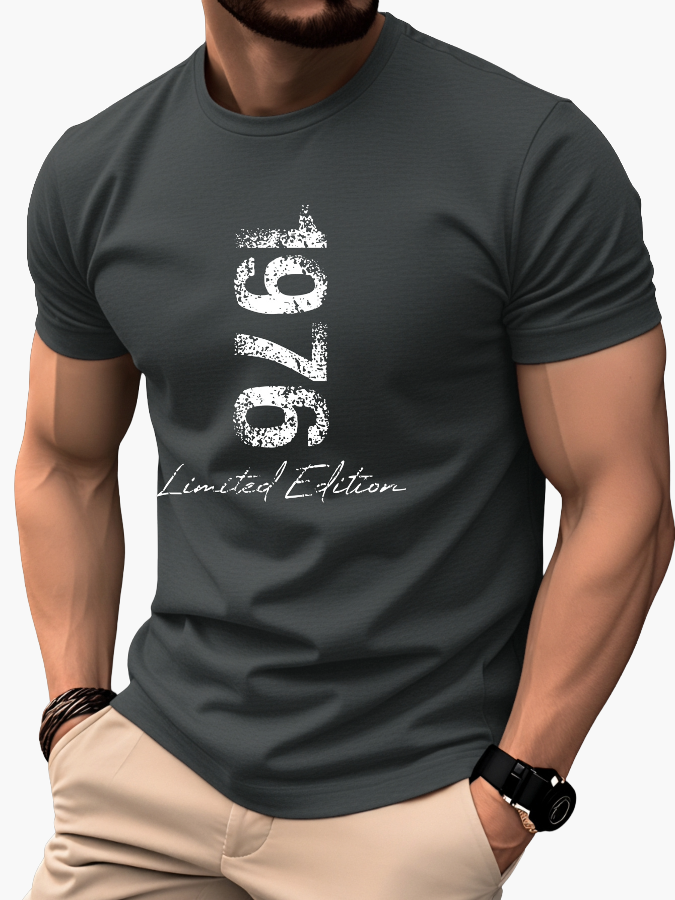 Herren T-Shirt Vintage 1976 Limited Edition – Trendiges Casual Shirt mit Print für Jubiläum, Geburtstag & Alltag