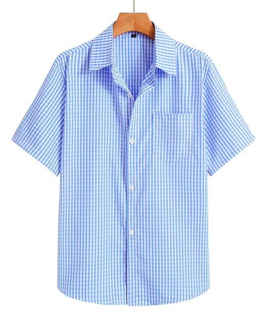 Heren Korte Mouw Casual Overhemd Geruit – Klassieke Zomerlook voor Dagelijks Gebruik & Vrije Tijd