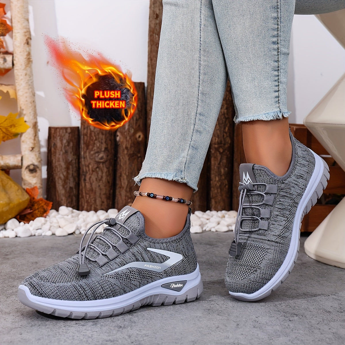 Sneakers invernali da donna foderati con sistema di allacciatura rapida