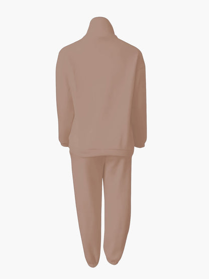 Felpa con Mezza Cerniera Donna Completo Tuta – Look Casual Moderno per Autunno e Inverno