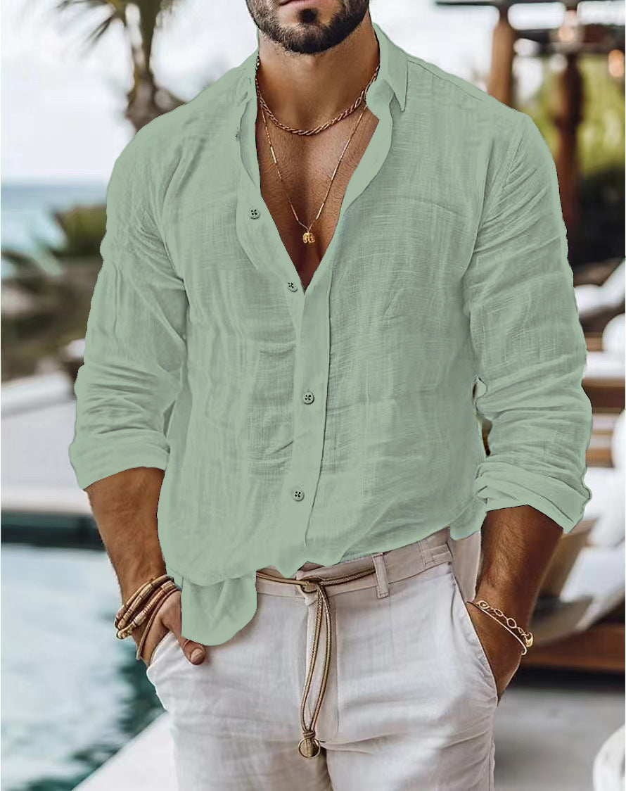 Camicia casual uomo – Design classico per look estivi eleganti, ideale per vacanze e uso quotidiano