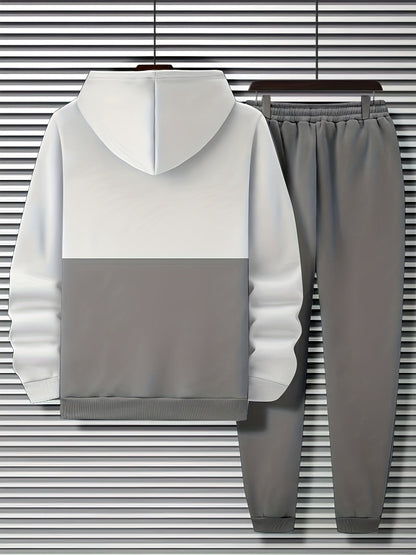 Herren Zweiteiler Trainingsanzug Hoodie & Jogginghose mit Streifenmuster
