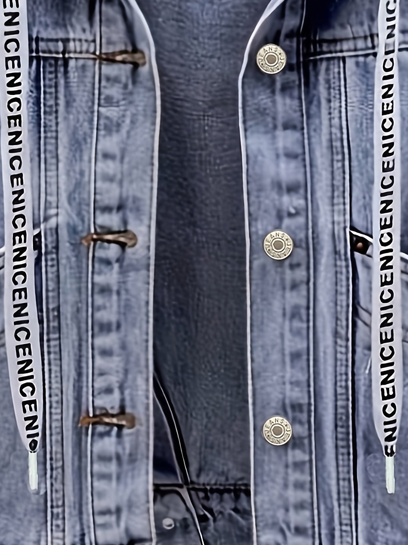 Damen Jeansjacke mit Kapuze Hellblau Weite Passform