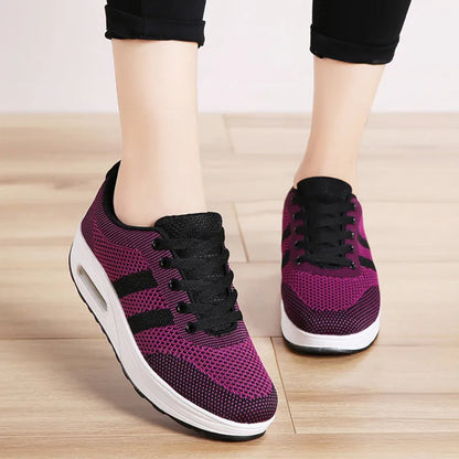 Damen Komfort Sneaker für Alltag und Arbeit – Orthopädische Laufschuhe mit erhöhter Sohle