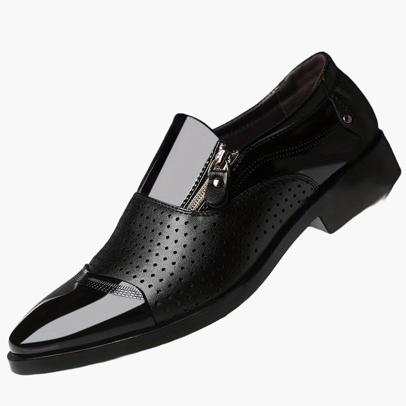 Herren Business-Slipper im eleganten englischen Stil – Klassische Anzugschuhe mit Reißverschluss