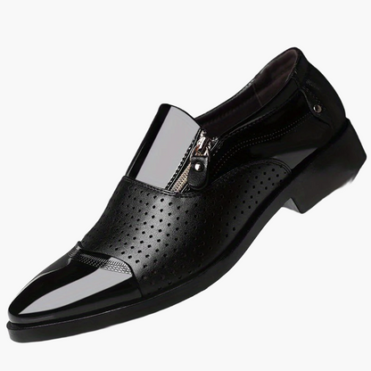 Herren Business-Slipper im eleganten englischen Stil – Klassische Anzugschuhe mit Reißverschluss