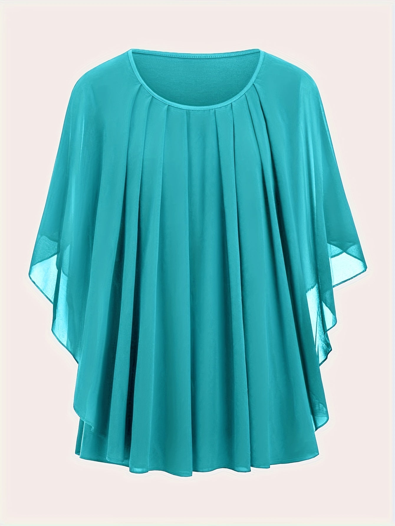 Damen Elegante Oversized Chiffon Bluse für Ausgehen – Stilvolle Flatterärmel, Lockerer Schnitt, Ideal für festliche Anlässe
