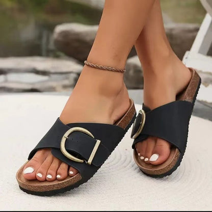 Mocassins confort avec grande boucle pour femmes – Chaussures d'été tendance pour loisirs et quotidien