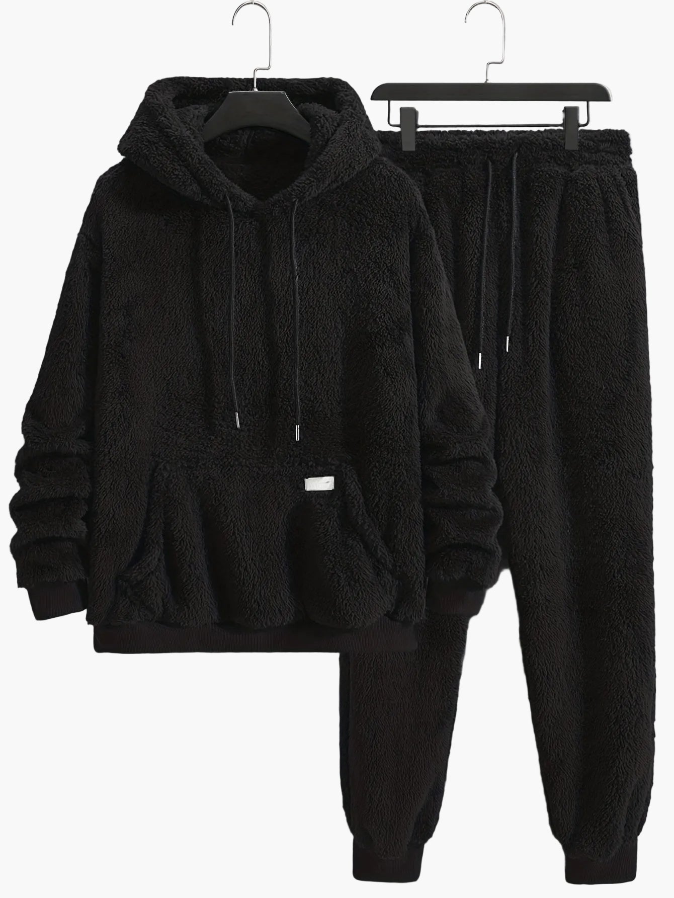Herre fleece hoodie joggingdragt todelt – hyggeligt fritidstøj til sport & loungewear