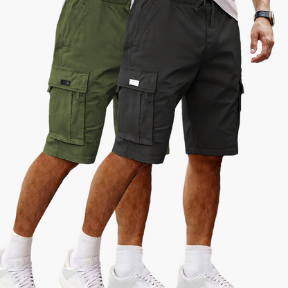 Heren Cargo Shorts 2-pack – Vrije tijd & Outdoor, Comfortabele cargoshorts met zakken, Regular Fit