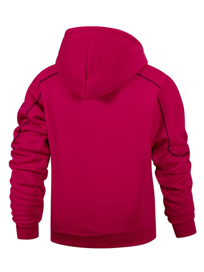 2er Pack Herren Kapuzenjacke Reißverschluss, gefüttert, Kontrastnähte