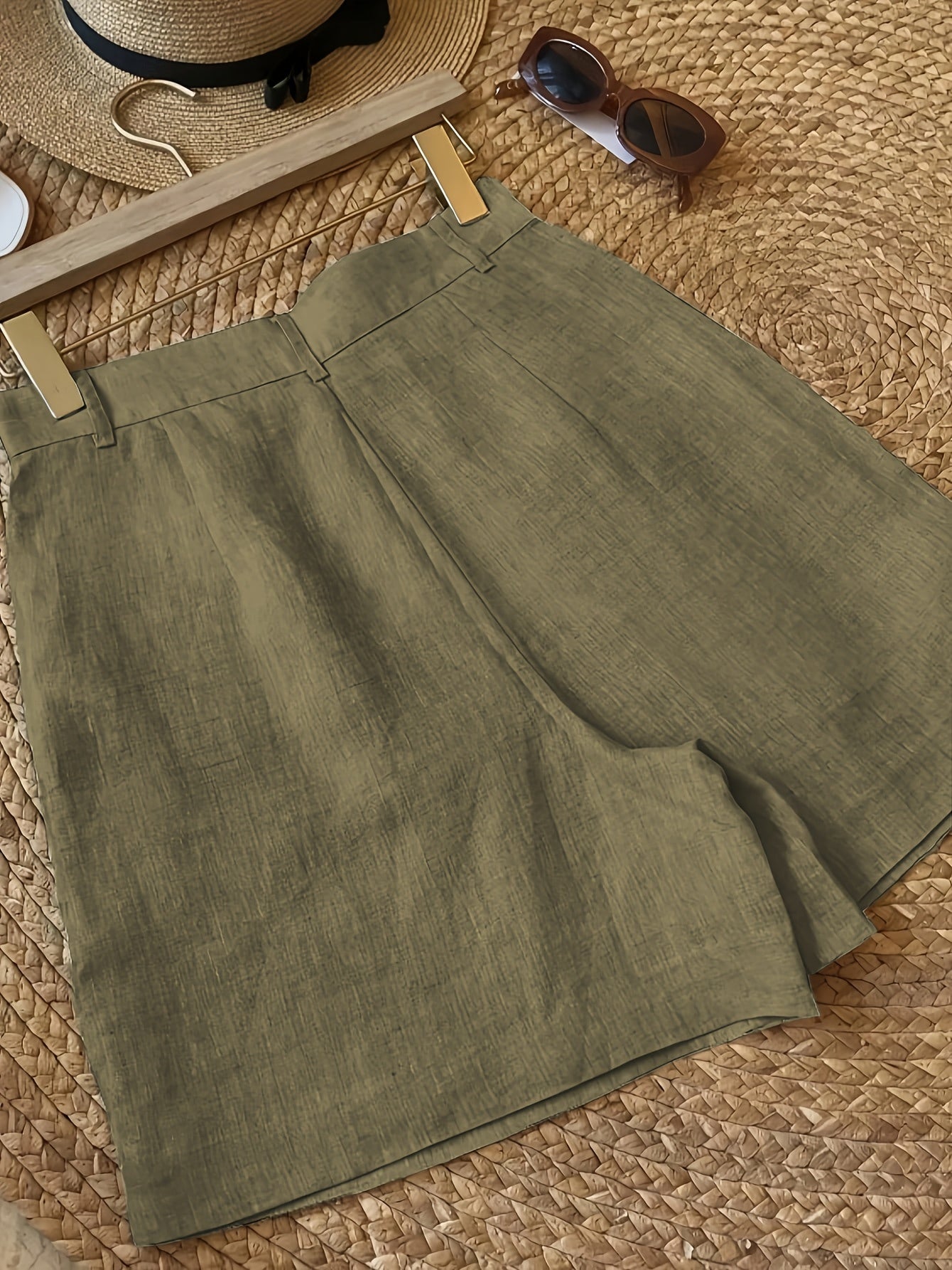 Dame vintage shorts med høj talje til sommer – stilfulde fritidsshorts med lommer