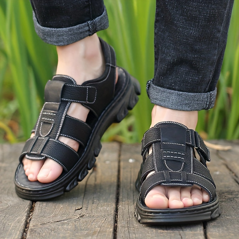 Heren outdoor sandalen voor vrije tijd en vakantie – comfortabele zomerschoenen met klittenbandsluiting