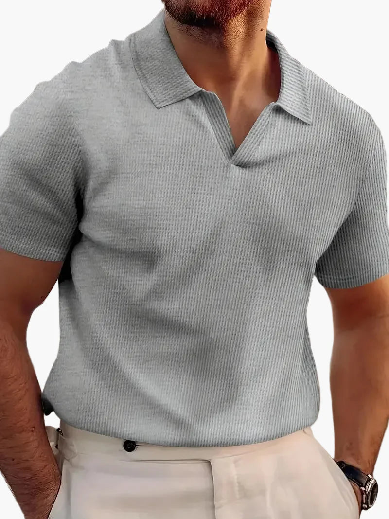 Herren Kurzarm Polohemd – Modernes Freizeitshirt mit V-Ausschnitt für stilvolle Outfits