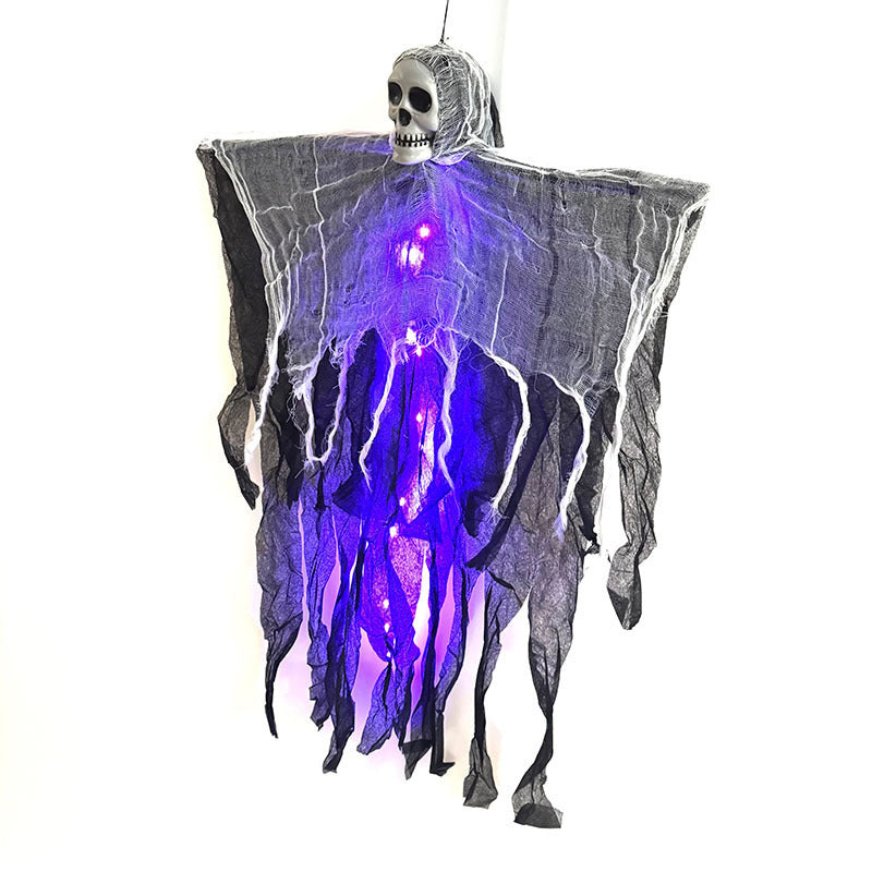 Fantasma appeso di Halloween con luci LED – Decorazione spaventosa per feste di Halloween e esterni