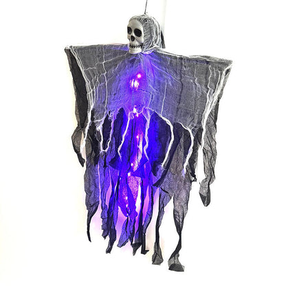 Fantasma appeso di Halloween con luci LED – Decorazione spaventosa per feste di Halloween e esterni