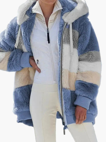 Veste d'hiver femme avec capuche et fermeture éclair – Manteau de loisirs tendance pour les jours froids