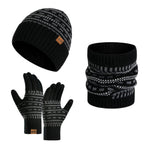 Driedelige winterset met muts, handschoenen en sjaal