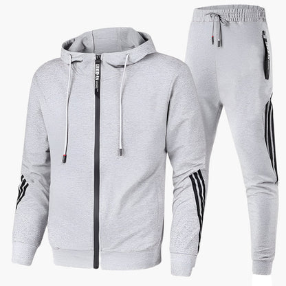 Męski sportowy dres dwuczęściowy – Dres z kapturem do rekreacji i fitnessu