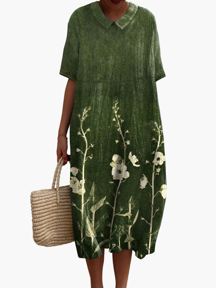 Damen Sommerkleid mit Blumenmuster – Lockeres Freizeitkleid für Urlaub und Alltag