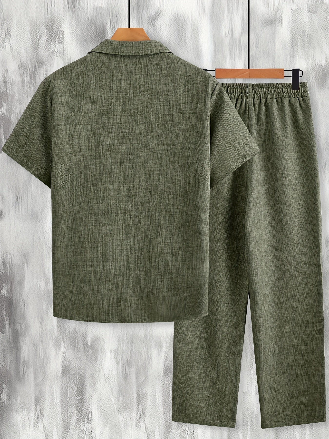 Set estivo uomo con camicia a maniche corte e pantaloni – Completo casual per tempo libero, quotidiano e vacanze