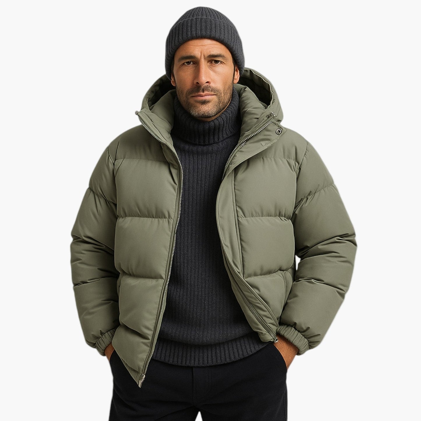 Heren Winter Parka Jas – Urban Gewatteerde Jas met Capuchon voor Dagelijks Gebruik & Outdoor