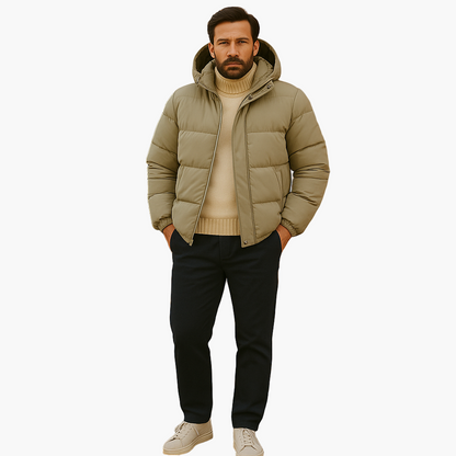Heren Winter Parka Jas – Urban Gewatteerde Jas met Capuchon voor Dagelijks Gebruik & Outdoor