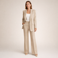 Lena | Damespak met flared broek en knopen