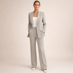 Lena | Damespak met flared broek en knopen