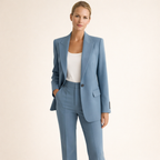 Lena | Damespak met flared broek en knopen