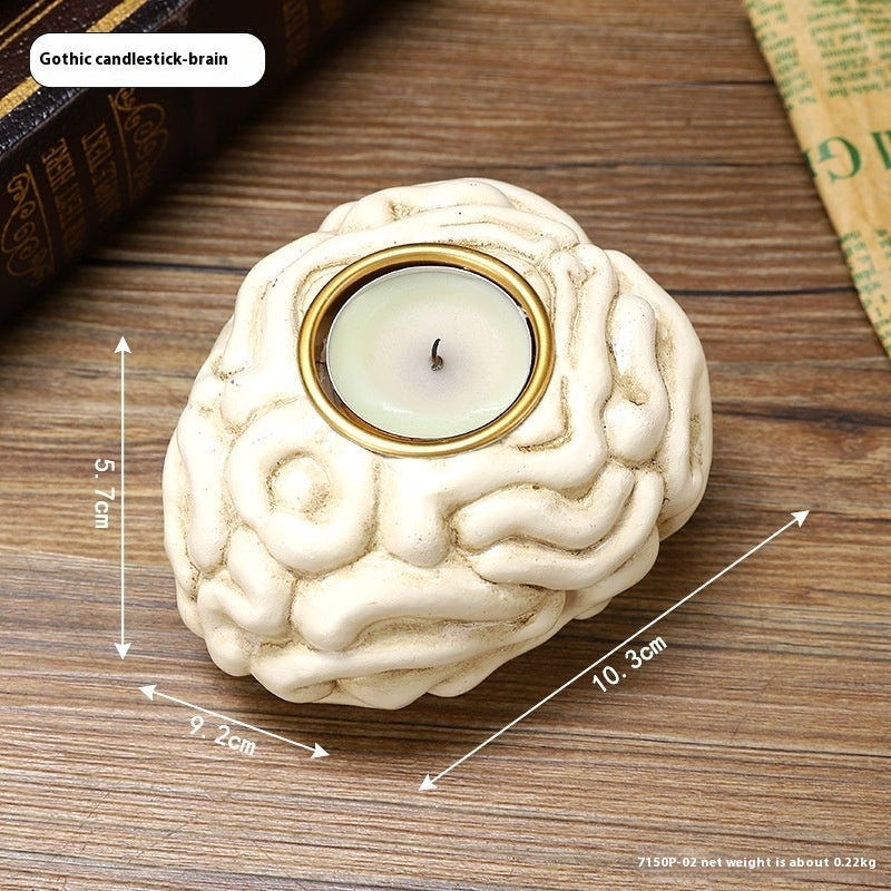 Portacandele decorativi di Halloween – Cuore, cervello e colonna vertebrale – Portacandele gotici spaventosi per festa e decorazione