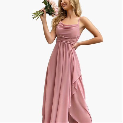 Vestido de noche elegante para mujer, corte ajustado y acampanado con tirantes finos – Perfecto para ocasiones festivas y bodas