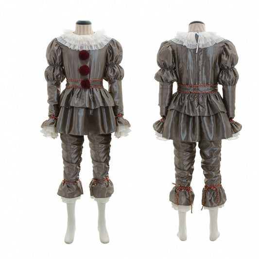 Halloween Kostym Clown Pennywise för Vuxna – Kusligt Skräck-Faschingkostym