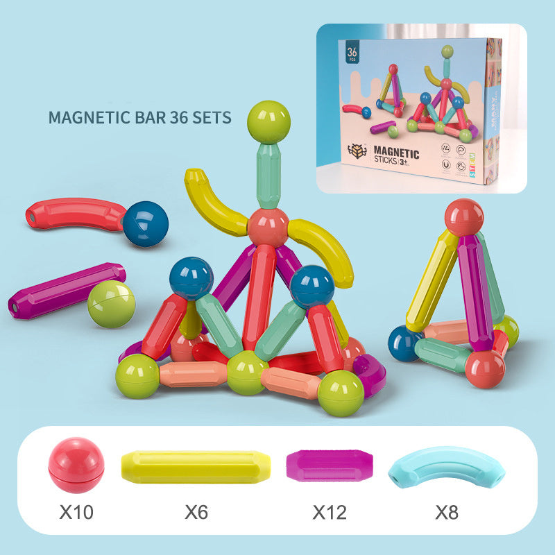Magnetische Konstruktionsspielzeug Bausteine für Kinder – Kreatives Lernspielzeug für Jungen und Mädchen