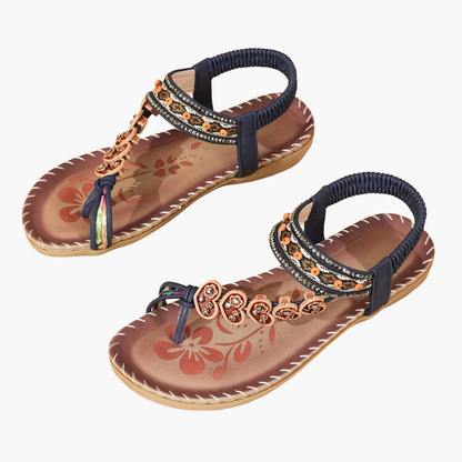 Dames teenslippers in boho-stijl met pareldecoratie voor zomer en vrije tijd