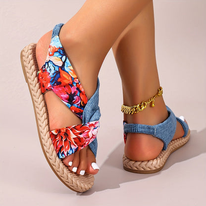 Sandali estivi da donna con cinturini incrociati e suola piatta – Scarpe casual alla moda per tutti i giorni e vacanze