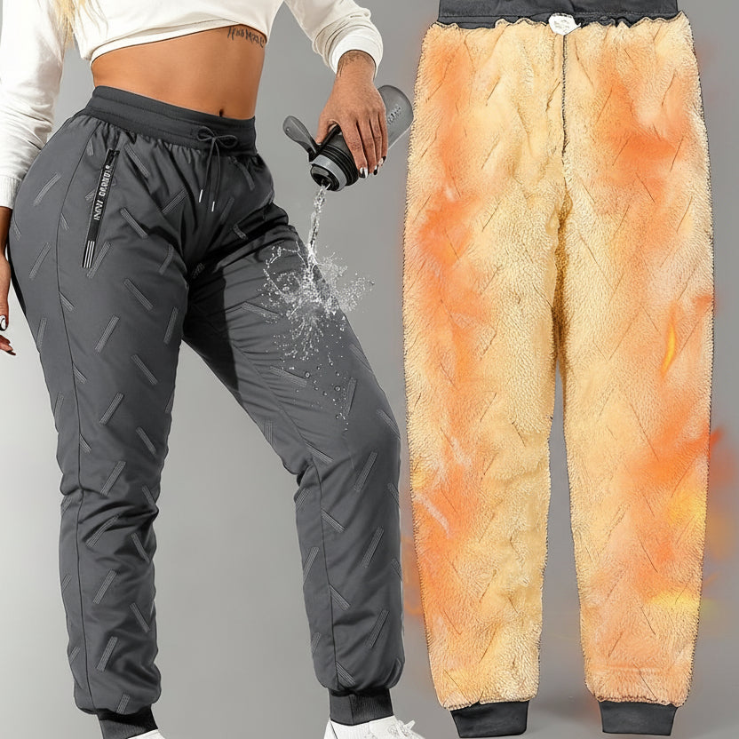 Pantaloni da jogging invernali da donna, imbottiti e idrorepellenti, per sport e tempo libero