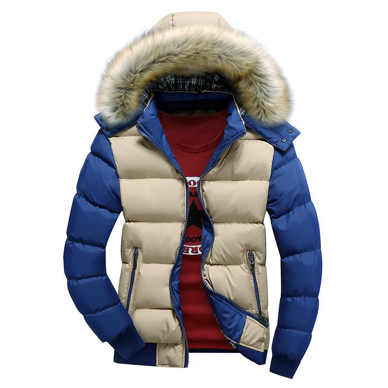 Winterjas voor heren met capuchon, zakken en lange mouwen
