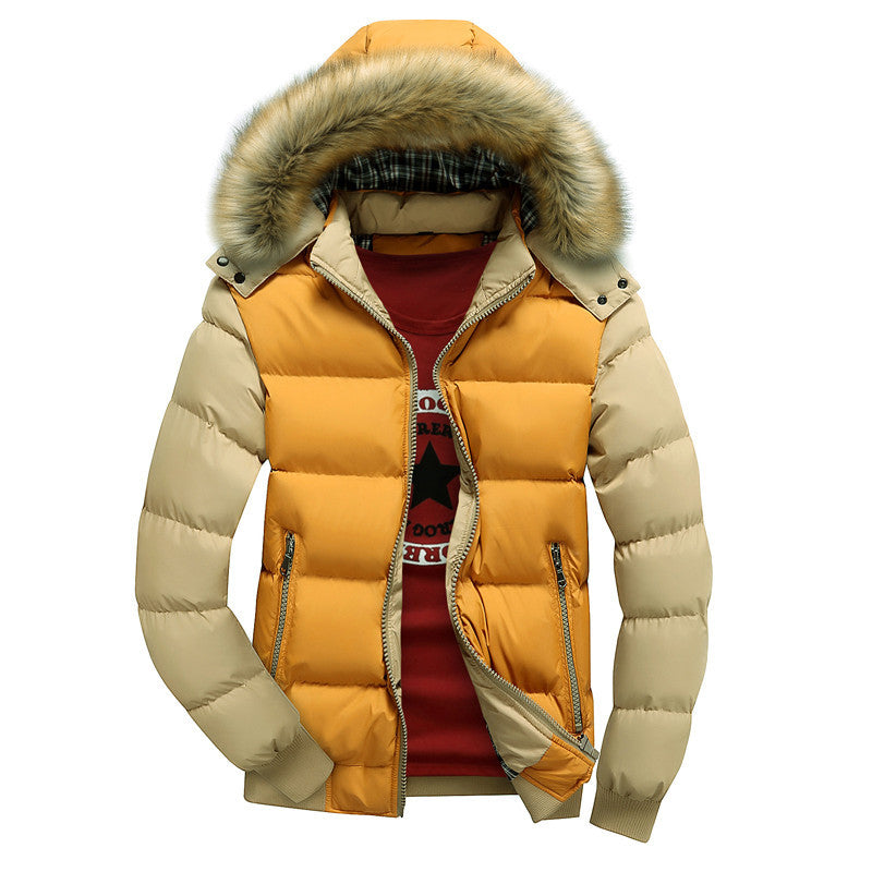 Winterjas voor heren met capuchon, zakken en lange mouwen
