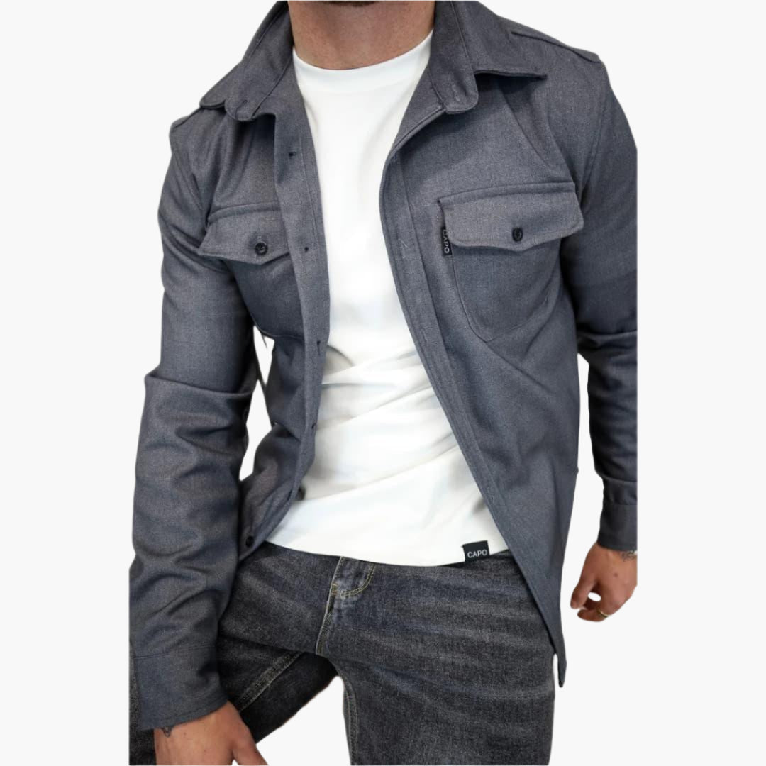 Overshirt da uomo – Design moderno con bottoni, stile versatile per tempo libero e lavoro