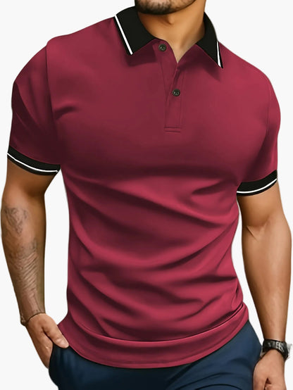 Herren Polo T-Shirt Modern Casual mit Kontrastkragen – Kurzarm für Alltag und Freizeit