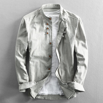 Steven – Chemise homme style chinois avec col montant