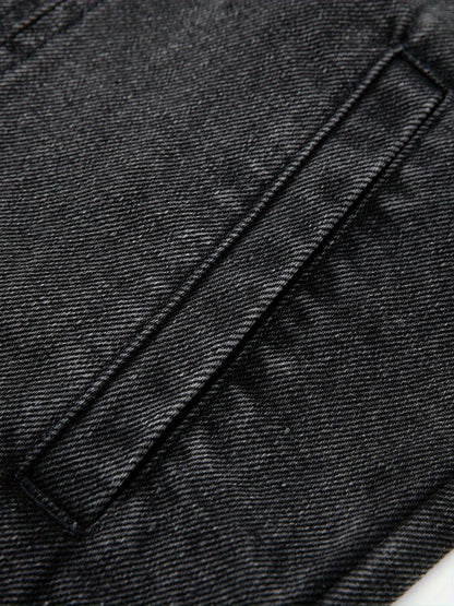Herre jeansvest i avslappet stil – ermeløs fritidsvest med knappestolpe og krage