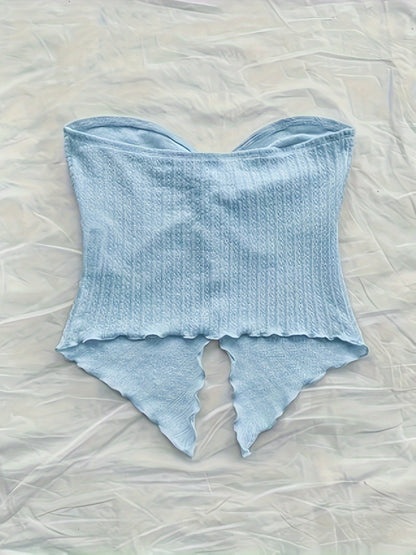 Damen Bandeau-Top Schleifen-Design Sommer Festivallook Elegant