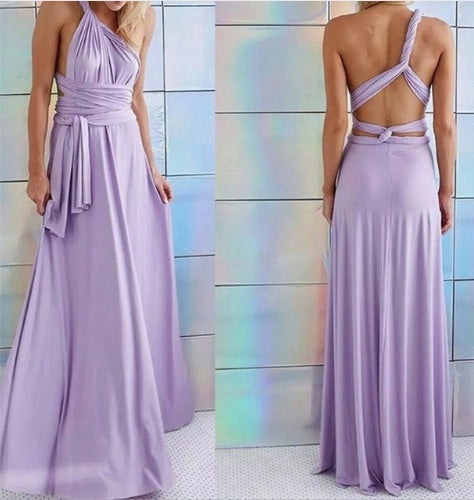 Abito lungo da donna con design schiena scoperta – Abito da sera elegante, versatile, da festa